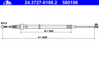 Трос ручника ATE 24.3727-0198.2