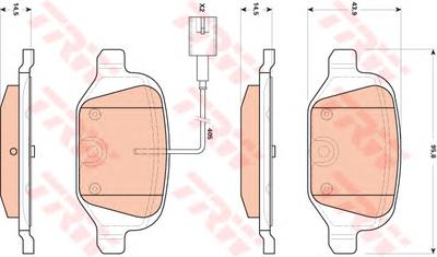 Комплект тормозных колодок, дисковый тормоз TRW GDB1894