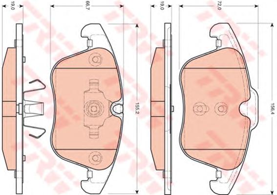 Комплект тормозных колодок, дисковый тормоз TRW