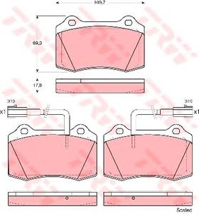 Комплект тормозных колодок, дисковый тормоз TRW GDB1519