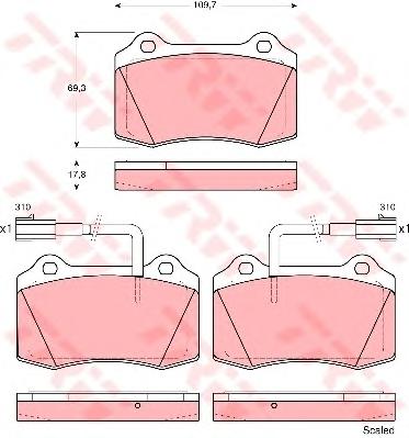 Комплект тормозных колодок, дисковый тормоз TRW