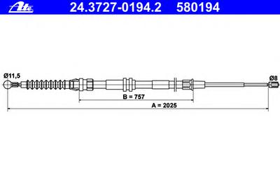 Трос ручника ATE 24.3727-0194.2