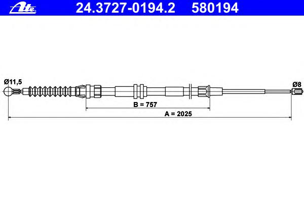 Трос ручника ATE