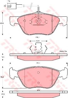 Комплект тормозных колодок, дисковый тормоз TRW