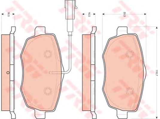 Комплект тормозных колодок, дисковый тормоз TRW