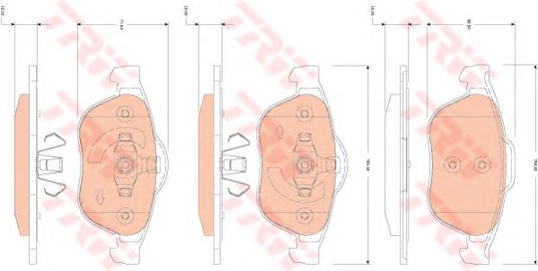 Комплект тормозных колодок, дисковый тормоз TRW