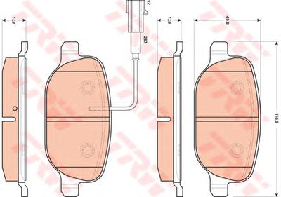 Комплект тормозных колодок, дисковый тормоз TRW GDB1851
