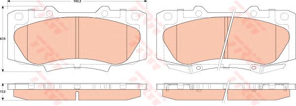 Комплект тормозных колодок, дисковый тормоз TRW