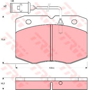 Комплект тормозных колодок, дисковый тормоз TRW GDB1111