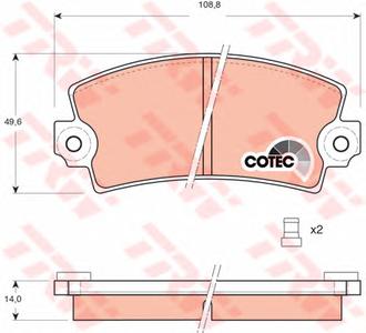 Комплект тормозных колодок, дисковый тормоз TRW GDB148