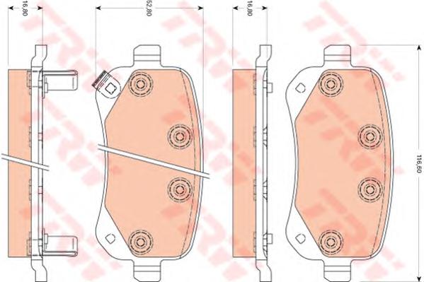 Комплект тормозных колодок, дисковый тормоз TRW