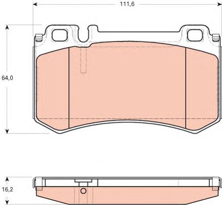 Комплект тормозных колодок, дисковый тормоз TRW