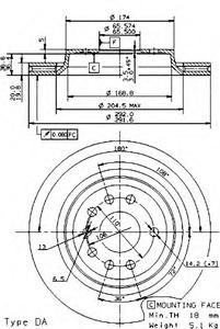 Тормозной диск BREMBO 09.9505.11
