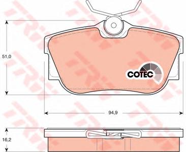 Комплект тормозных колодок, дисковый тормоз TRW GDB1325