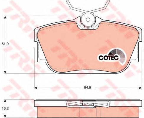 Комплект тормозных колодок, дисковый тормоз TRW