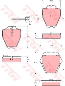 Комплект тормозных колодок, дисковый тормоз TRW GDB1505