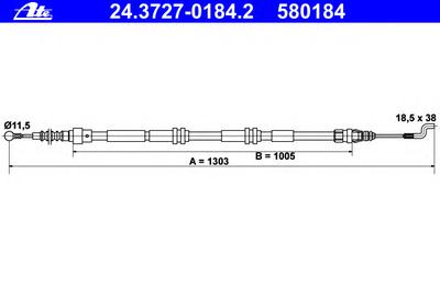 Трос, стояночная тормозная система ATE 24.3727-0184.2