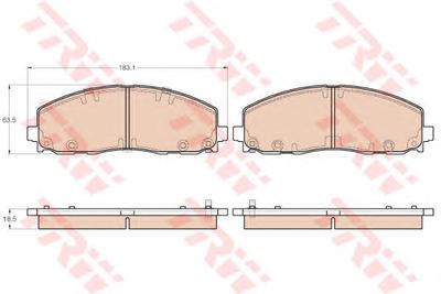 Комплект тормозных колодок, дисковый тормоз TRW GDB1944