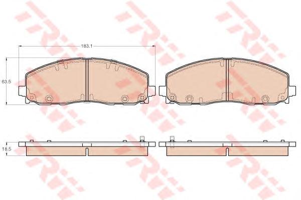 Комплект тормозных колодок, дисковый тормоз TRW