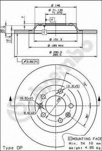 Тормозной диск BREMBO 08.8682.11