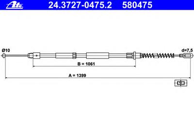 Трос ручника ATE 24.3727-0475.2