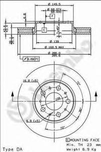 Тормозной диск BREMBO 09.8633.11
