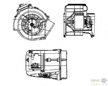 Вентилятор салона HELLA 8EW009 159-371