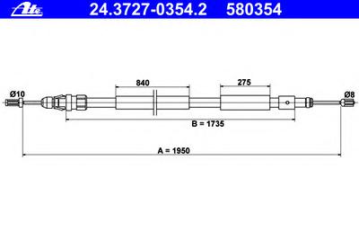 Трос ручника ATE 24.3727-0354.2