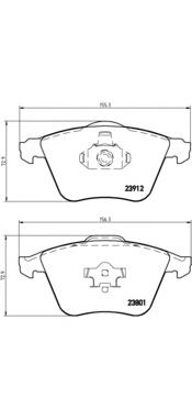 Комплект тормозных колодок, дисковый тормоз BREMBO