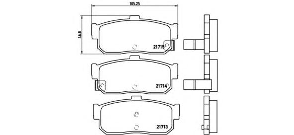 Комплект тормозных колодок, дисковый тормоз BREMBO