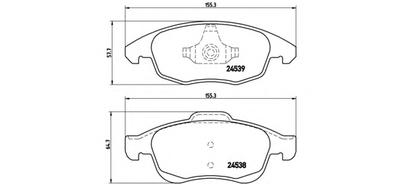 Комплект тормозных колодок, дисковый тормоз BREMBO P61083