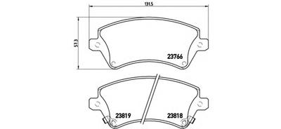 Комплект тормозных колодок, дисковый тормоз BREMBO P83064