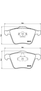 Комплект тормозных колодок, дисковый тормоз BREMBO