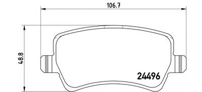 Комплект тормозных колодок, дисковый тормоз BREMBO P24078