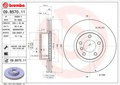 Тормозной диск BREMBO 09.B570.11