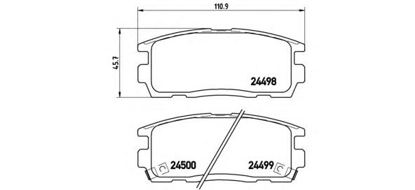 Комплект тормозных колодок, дисковый тормоз BREMBO