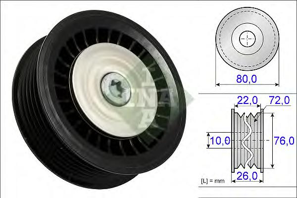 Паразитный / ведущий ролик, поликлиновой ремень INA