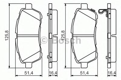 Комплект тормозных колодок, дисковый тормоз BOSCH 0986494574