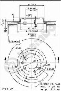 Тормозной диск BREMBO 09.8303.11