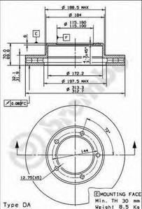 Тормозной диск BREMBO 09.9143.11