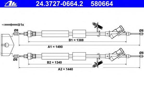 Трос ручника ATE