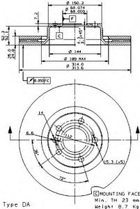 Тормозной диск BREMBO 09.9540.11