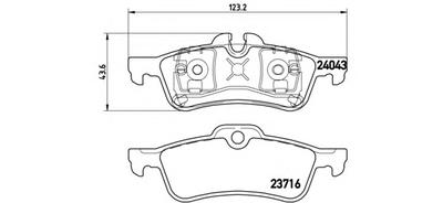 Комплект тормозных колодок, дисковый тормоз BREMBO P06032