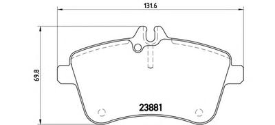 Комплект тормозных колодок, дисковый тормоз BREMBO P50057