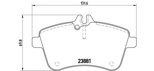 Комплект тормозных колодок, дисковый тормоз BREMBO