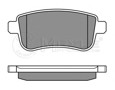 Комплект тормозных колодок, дисковый тормоз MEYLE 0252482015