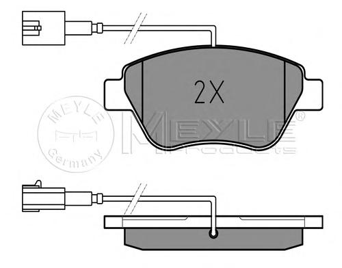 Комплект тормозных колодок, дисковый тормоз MEYLE