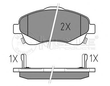 Комплект тормозных колодок, дисковый тормоз MEYLE 0252376819W