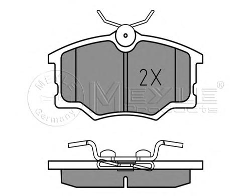 Комплект тормозных колодок, дисковый тормоз MEYLE