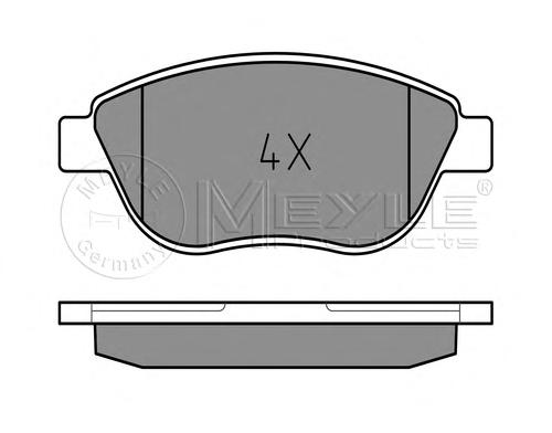 Комплект тормозных колодок, дисковый тормоз MEYLE